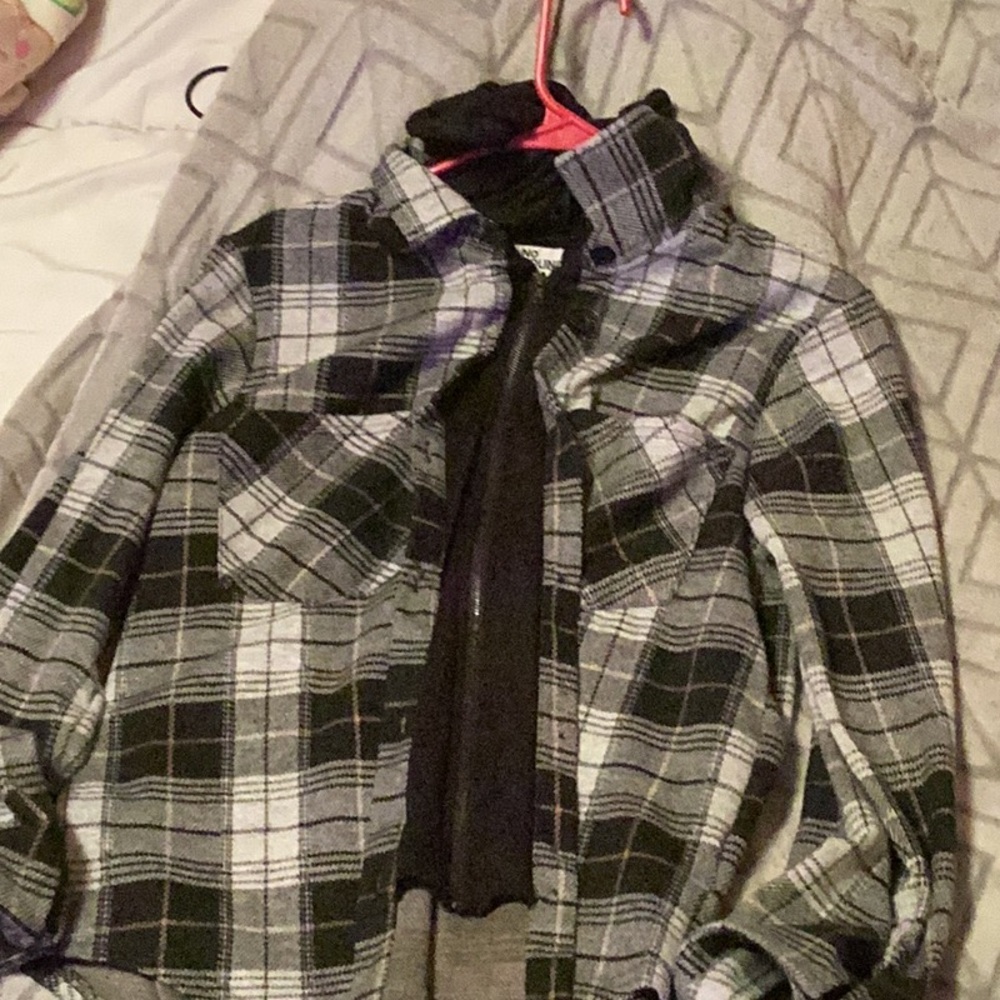 Plaid Flannel Shirt Jacket